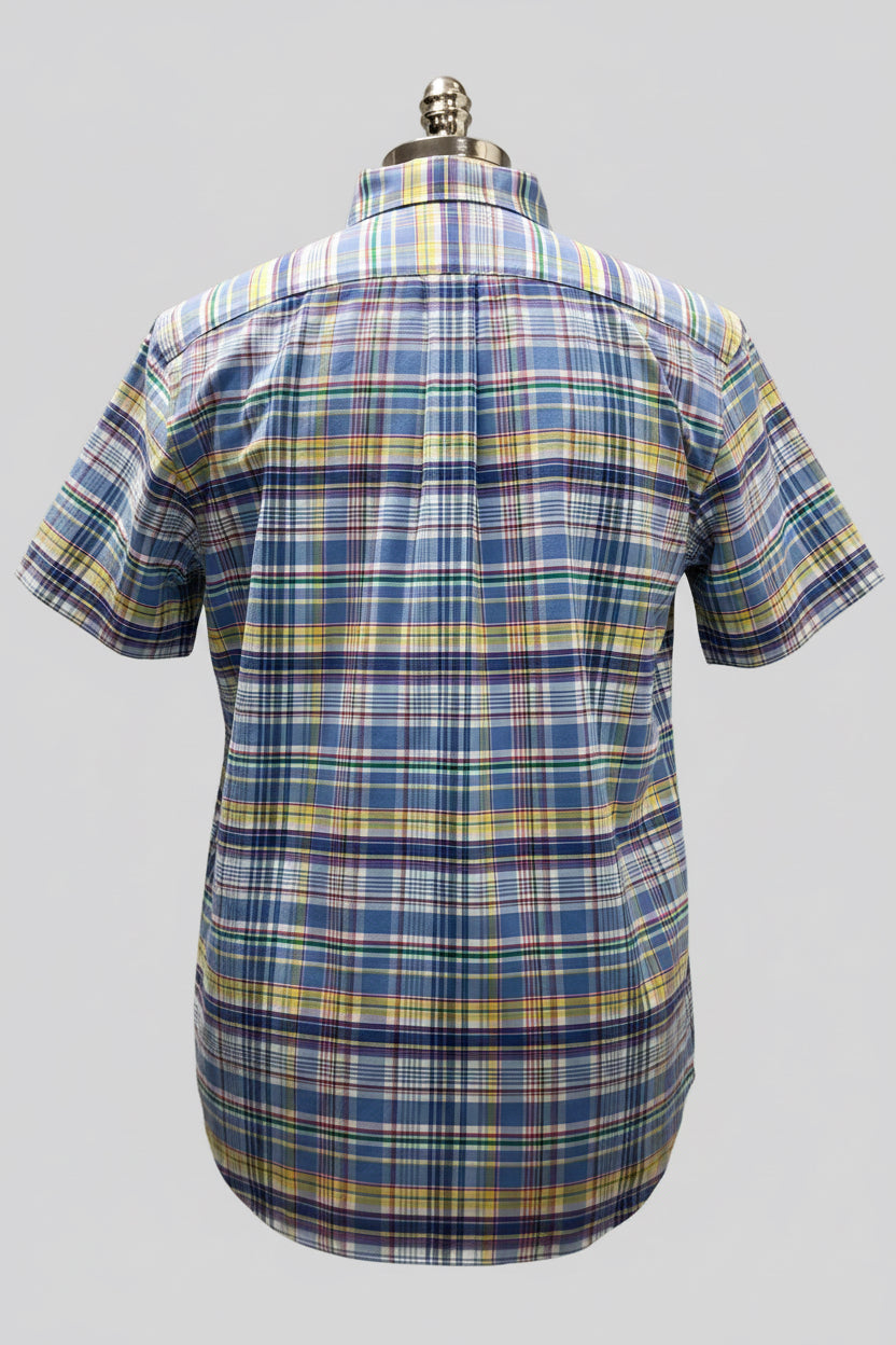 Camisa Polo Ralph Lauren 🏇🏼 de cuadros tartan en color azul, celeste y amarillo Talla XL Entalle Regular