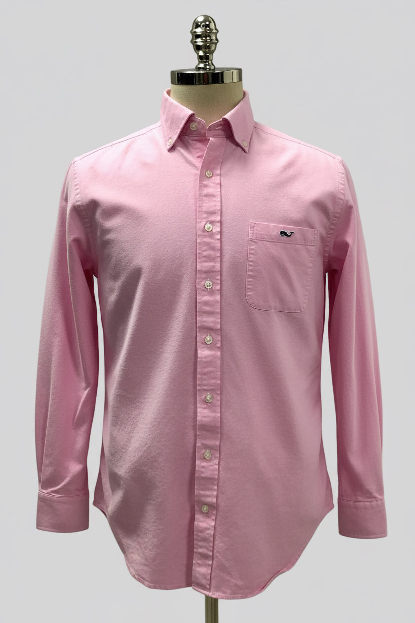 Camisa de botones Vineyard Vines 🐳 Oxford Color rosado claro Talla M Entalle Slim Fit