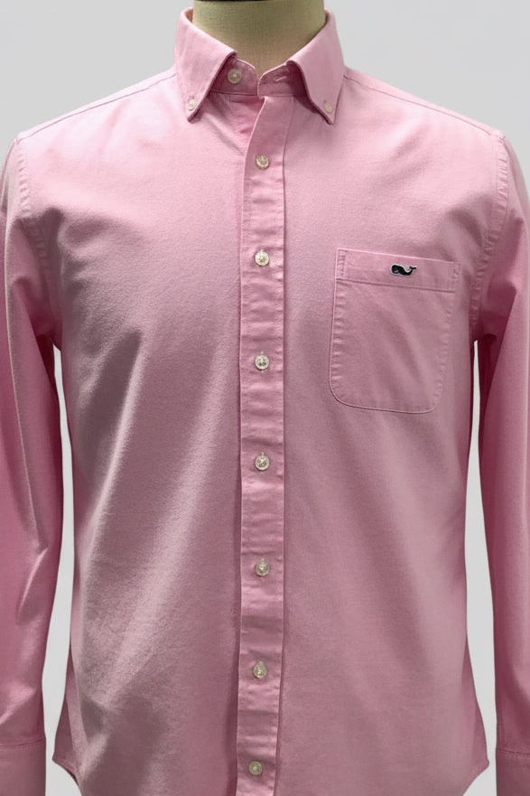 Camisa de botones Vineyard Vines 🐳 Oxford Color rosado claro Talla M Entalle Slim Fit