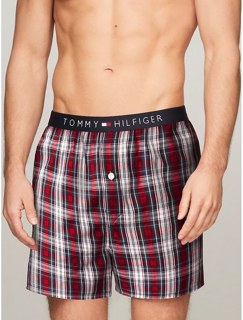 Paquete de 3 Boxer Briefs Tommy Hilfiger 🇺🇸 Clásicos de Tela algodón con patrón de cuadros Talla S