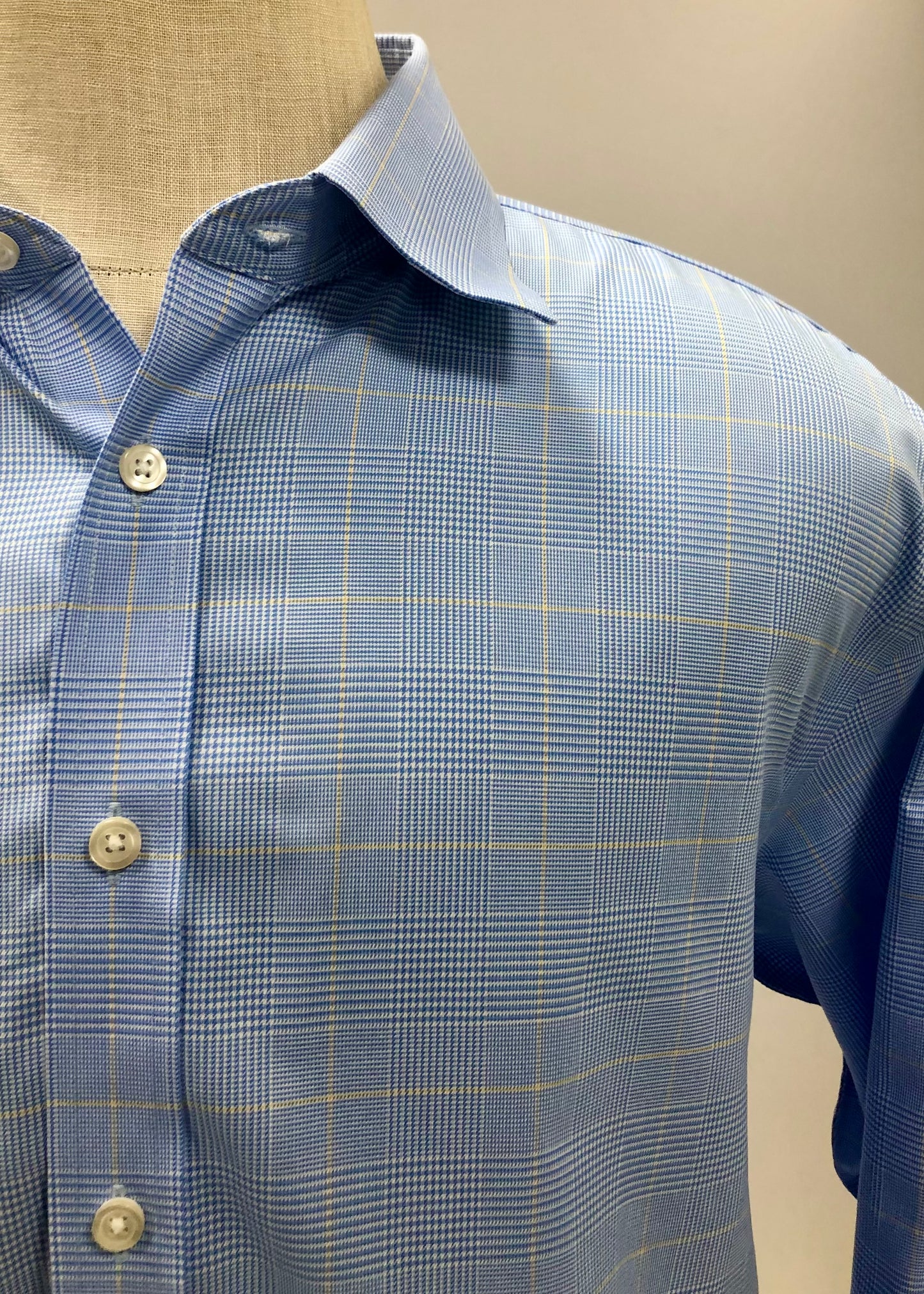 Camisa de botones Charles Tyrwhitt 🇬🇧 de cuadros azul, blanco y amarillo Talla XL Entalle Clásico