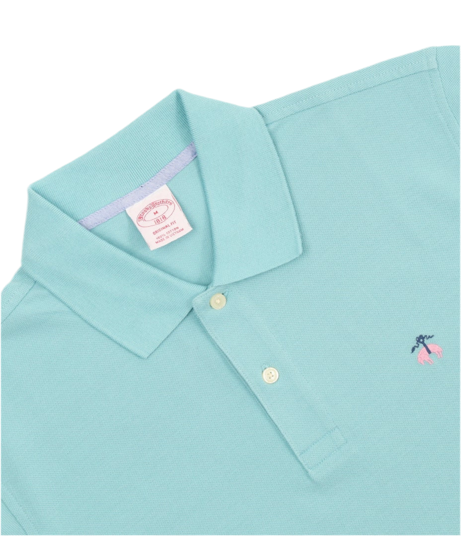 Camiseta Polo Brooks Brothers 🐑 color turquesa claro Talla S Entalle Regular