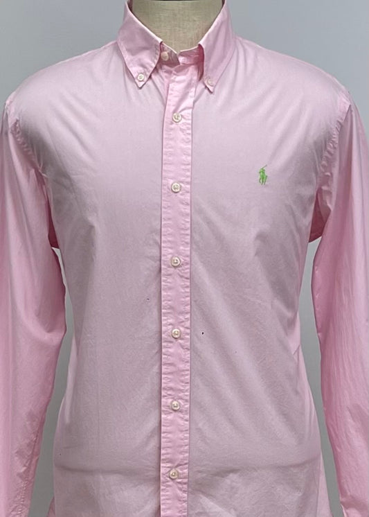 Camisa de botones Polo Ralph Lauren 🏇🏼 en color rosado claro Talla M Entalle Custom Fit