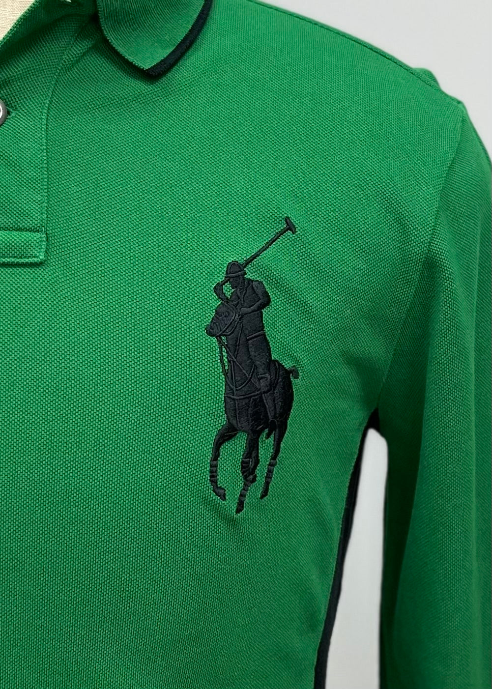 Camiseta Polo Ralph Lauren 🏇🏼 Big Pony en color verde Talla M Entalle Custom Fit