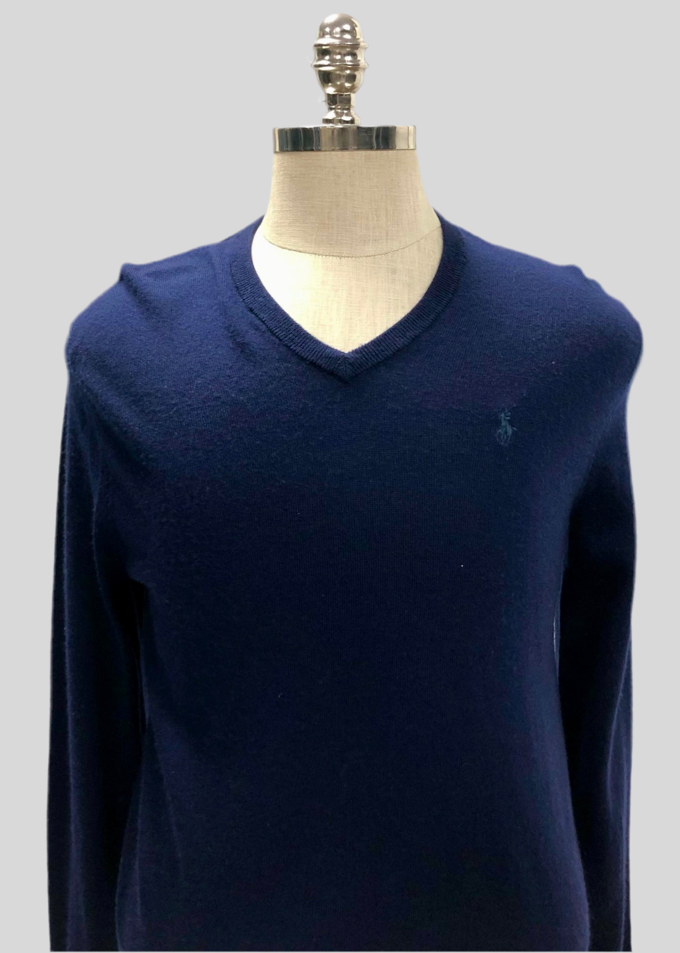 Sueter Jersey con cuello V Polo Ralph Lauren 🏇🏼 color azul navy Talla S