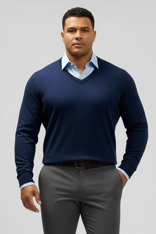 Sueter Jersey con cuello V Polo Ralph Lauren 🏇🏼 color azul navy Talla S