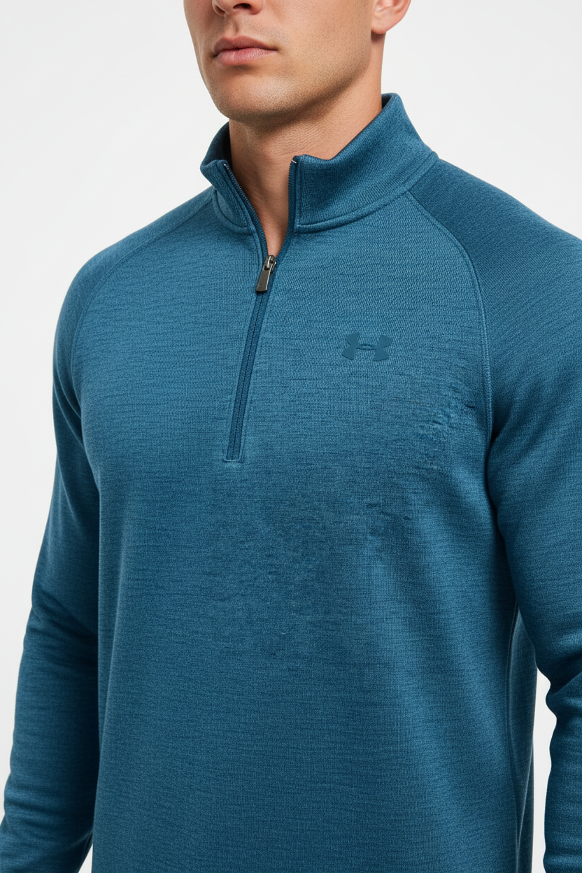 Sueter Jersey Under Armour 🏋🏽 color azul claro y logo en color azul Talla L