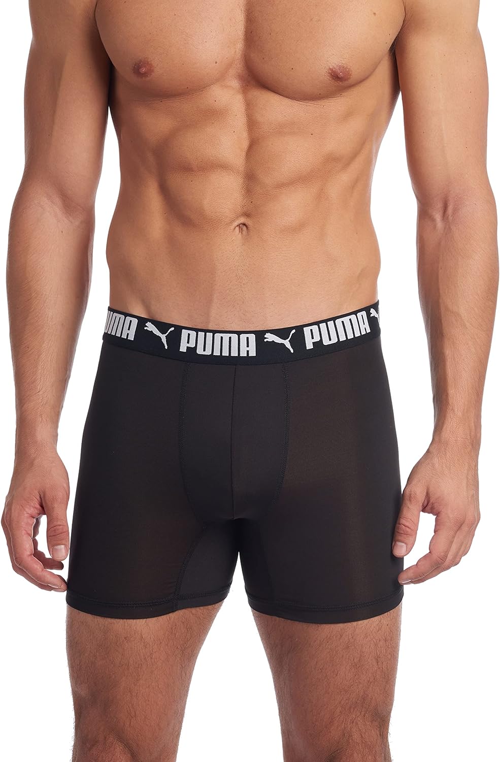 Combo de 3 Boxers Briefs Puma 🐆 Tela Performance color Negro y logo blanco Talla S