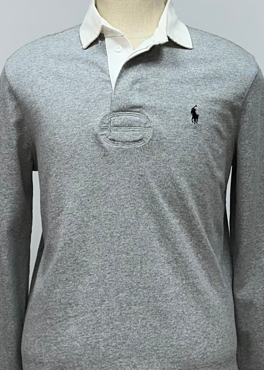 Camiseta Polo Ralph Lauren 🏇🏼 edición especial de Rugby en color gris y blanco Talla M Entalle Regular