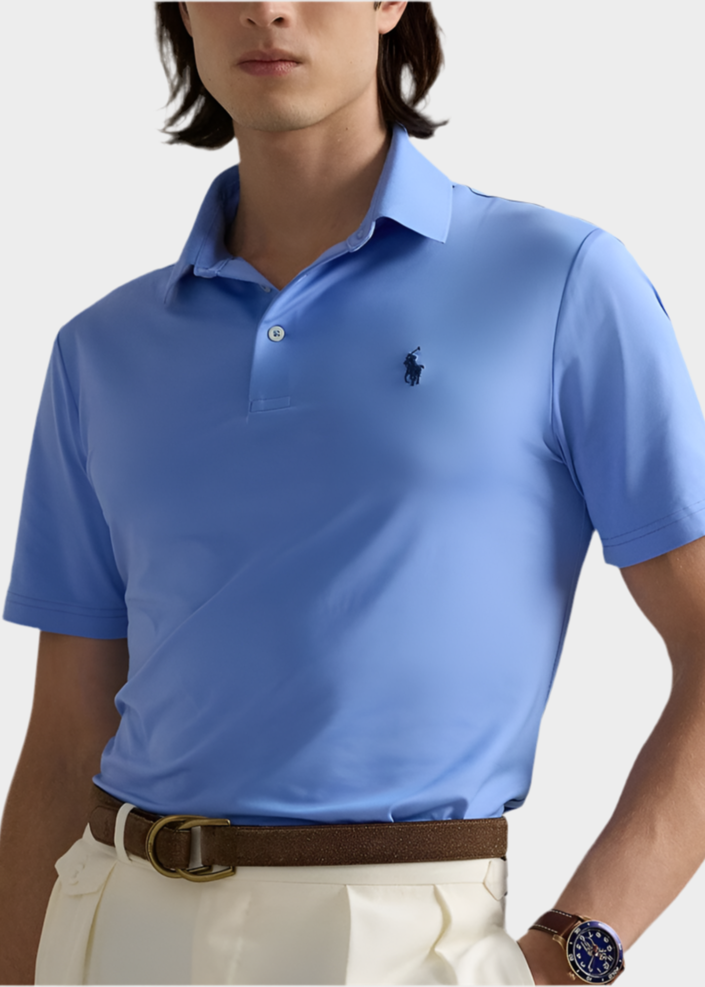 Camiseta Polo Ralph Lauren 🏇🏼 Tela performance color celeste Talla XXL Entalle Regular
