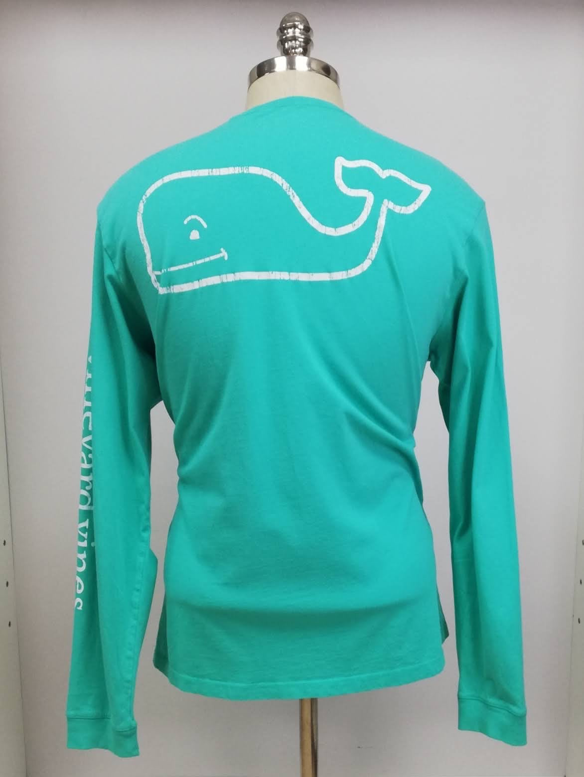 Camiseta de bolsillo Vineyard Vines 🐳 color turquesa con Diseño de ballena en blanco Talla M