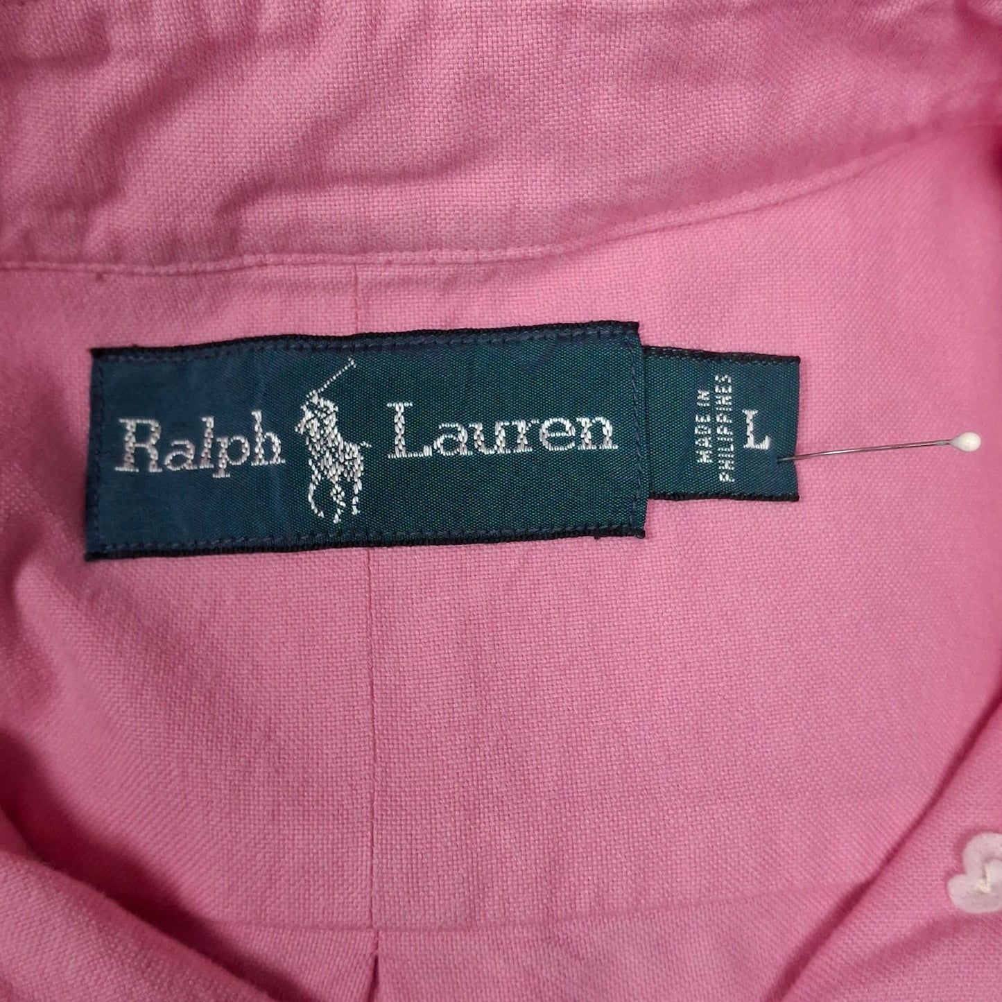 Camisa de botones Polo Ralph Lauren 🏇🏼 Oxford en color rosado intenso Talla L Entalle Regular (ver descripción)