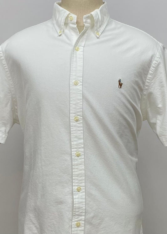 Camisa de botones Polo Ralph Lauren 🏇🏼 Oxford en color blanco Talla XL Entalle Slim Fit