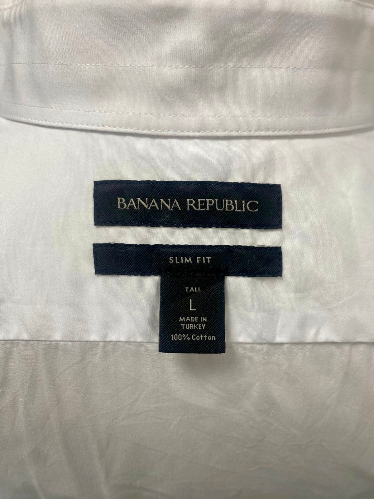 Camisa de botones Banana Republic en color blanco Talla L Entalle Slim Fit (ver descripción)