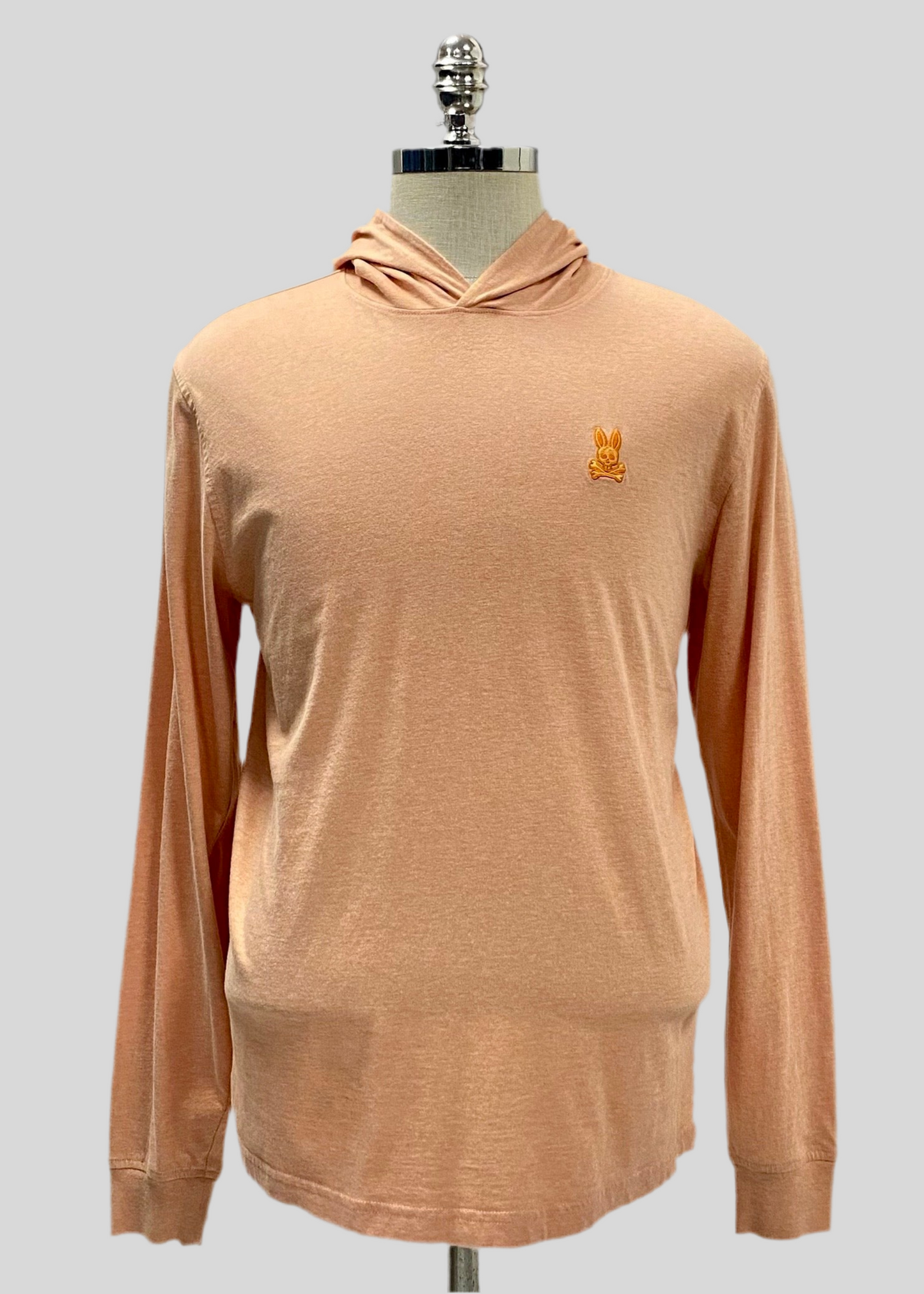 Sueter Jersey con capucha Psycho Bunny 🐰 color naranja claro Talla L Entalle Regular