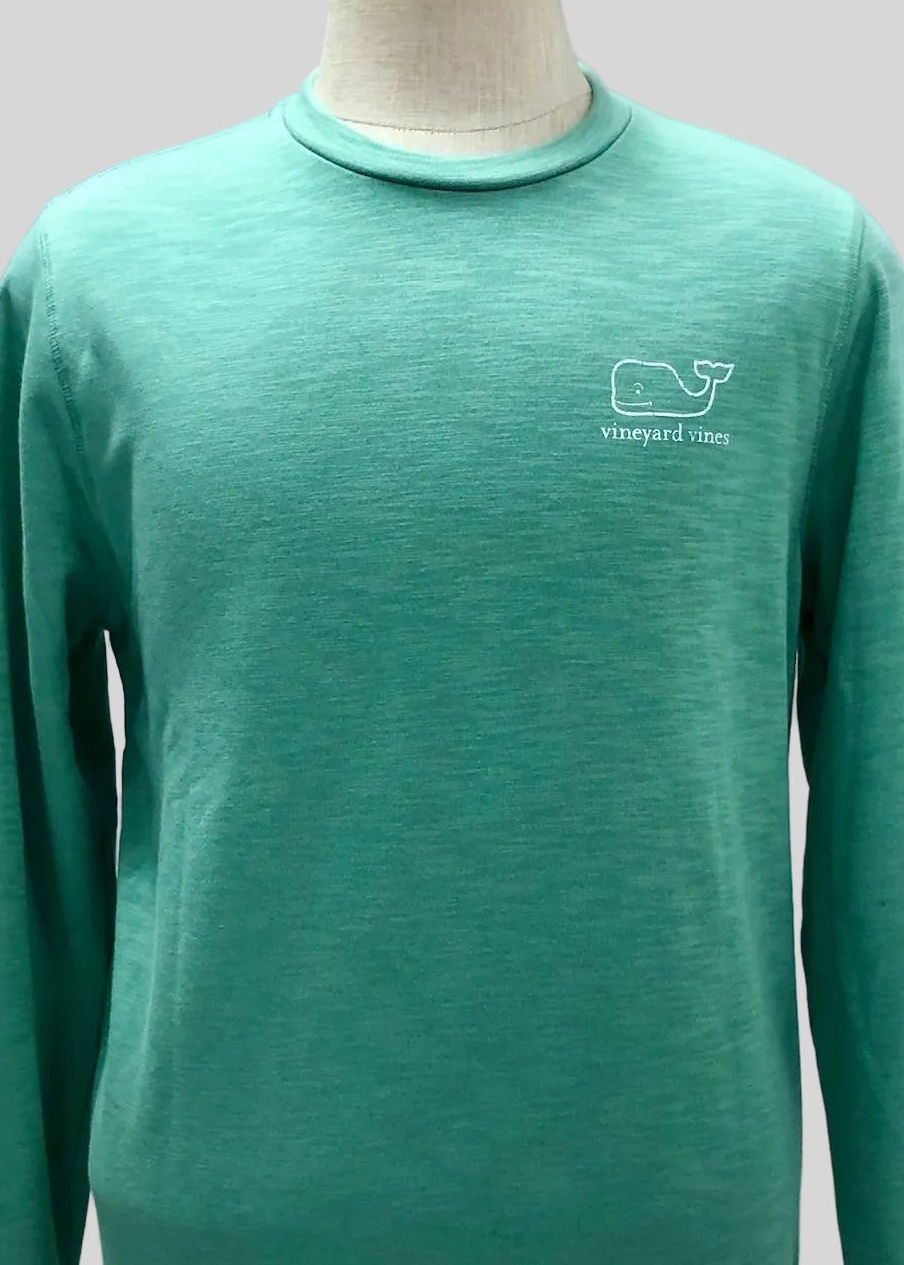 Sueter Jersey con cuello Redondo Vineyard Vines 🐳 color verde claro Talla M