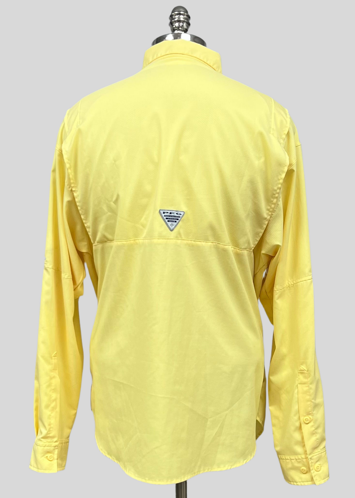 Camisa Columbia 🔹color amarillo con Omni Shade Manga larga Talla M