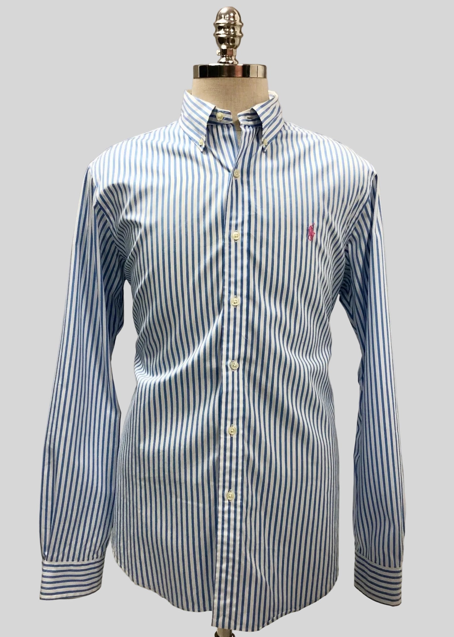 Camisa de botones Polo Ralph Lauren 🏇🏼 de rayas en color celeste y blanco Talla L Entalle Regular