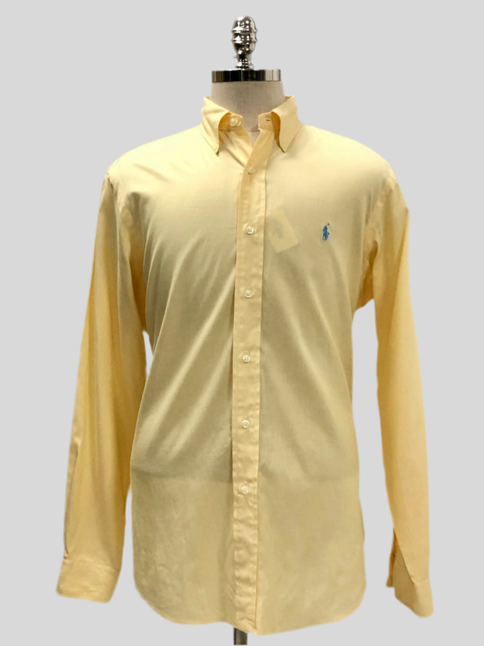 Camisa de botones Polo Ralph Lauren 🏇🏼 en color amarillo claro Talla L Entalle Clásico (ver descripción)