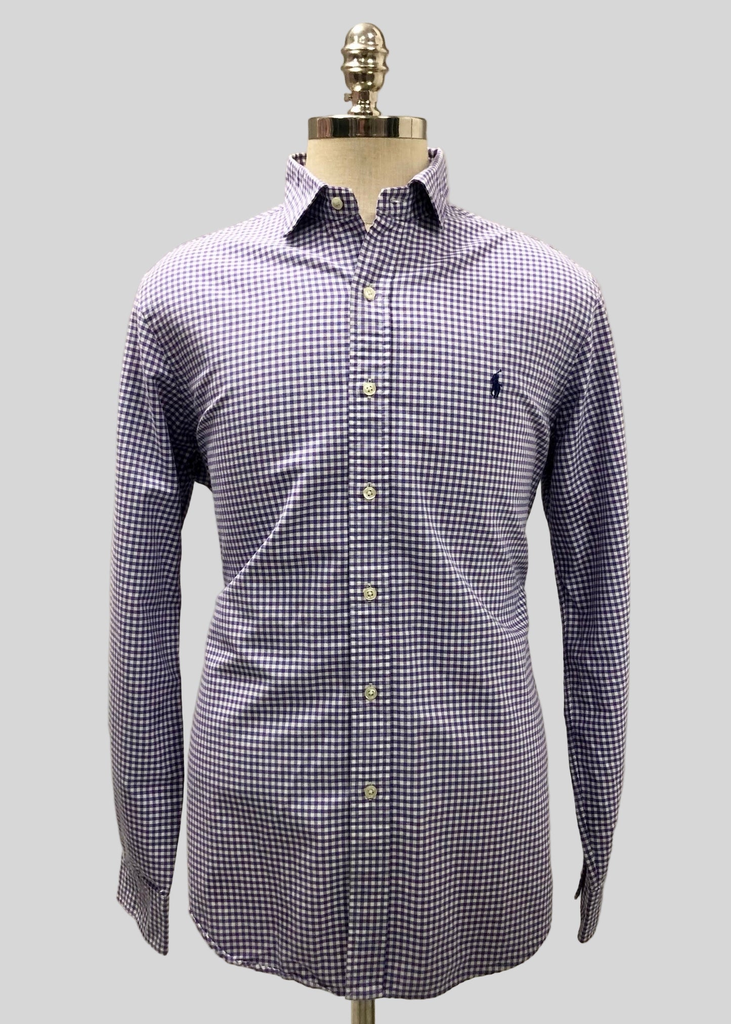 Camisa de botones Polo Ralph Lauren 🏇🏼 de cuadros morado y blanco Talla L Entalle Regular
