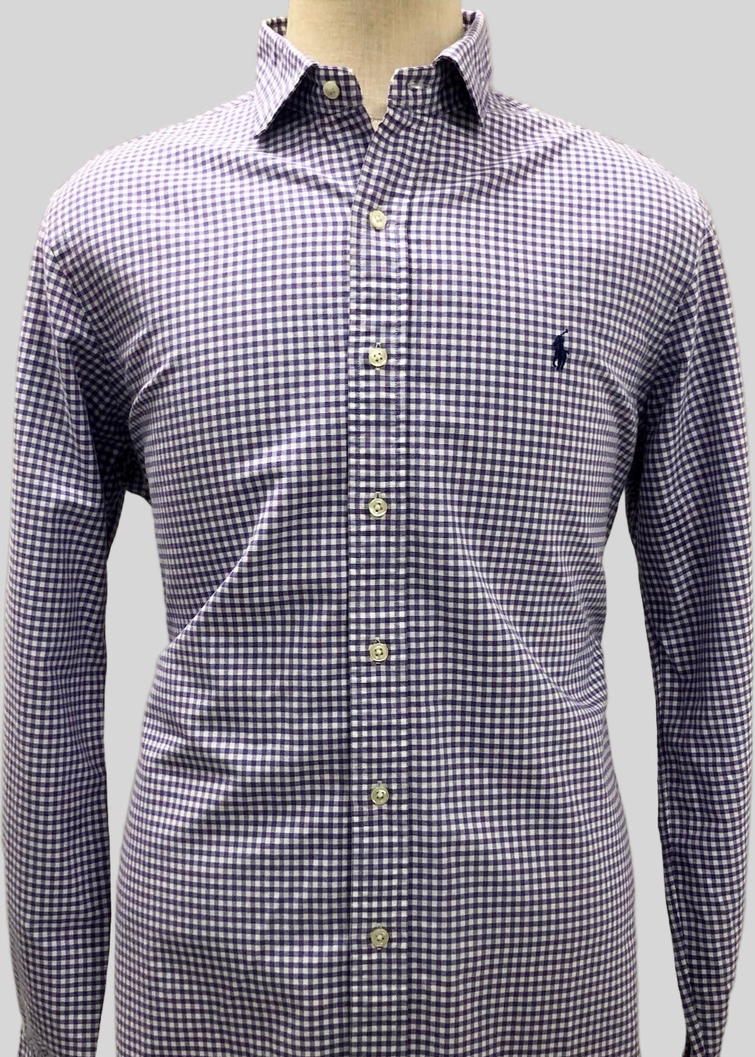 Camisa de botones Polo Ralph Lauren 🏇🏼 de cuadros morado y blanco Talla L Entalle Regular