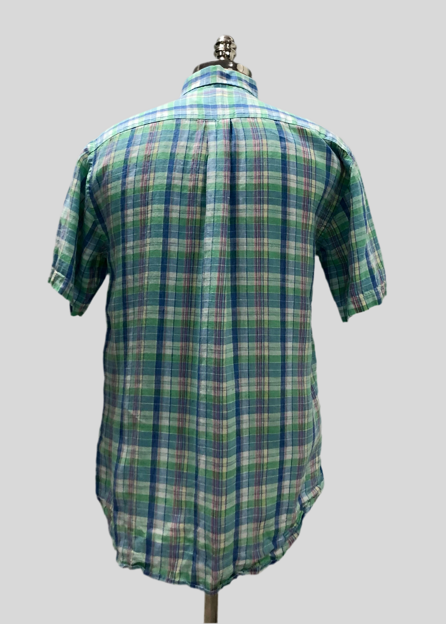 Camisa de cuadros Vineyard Vines 🐳 de lino con cuadros en color verde, azul y rosado Talla S Entalle Regular