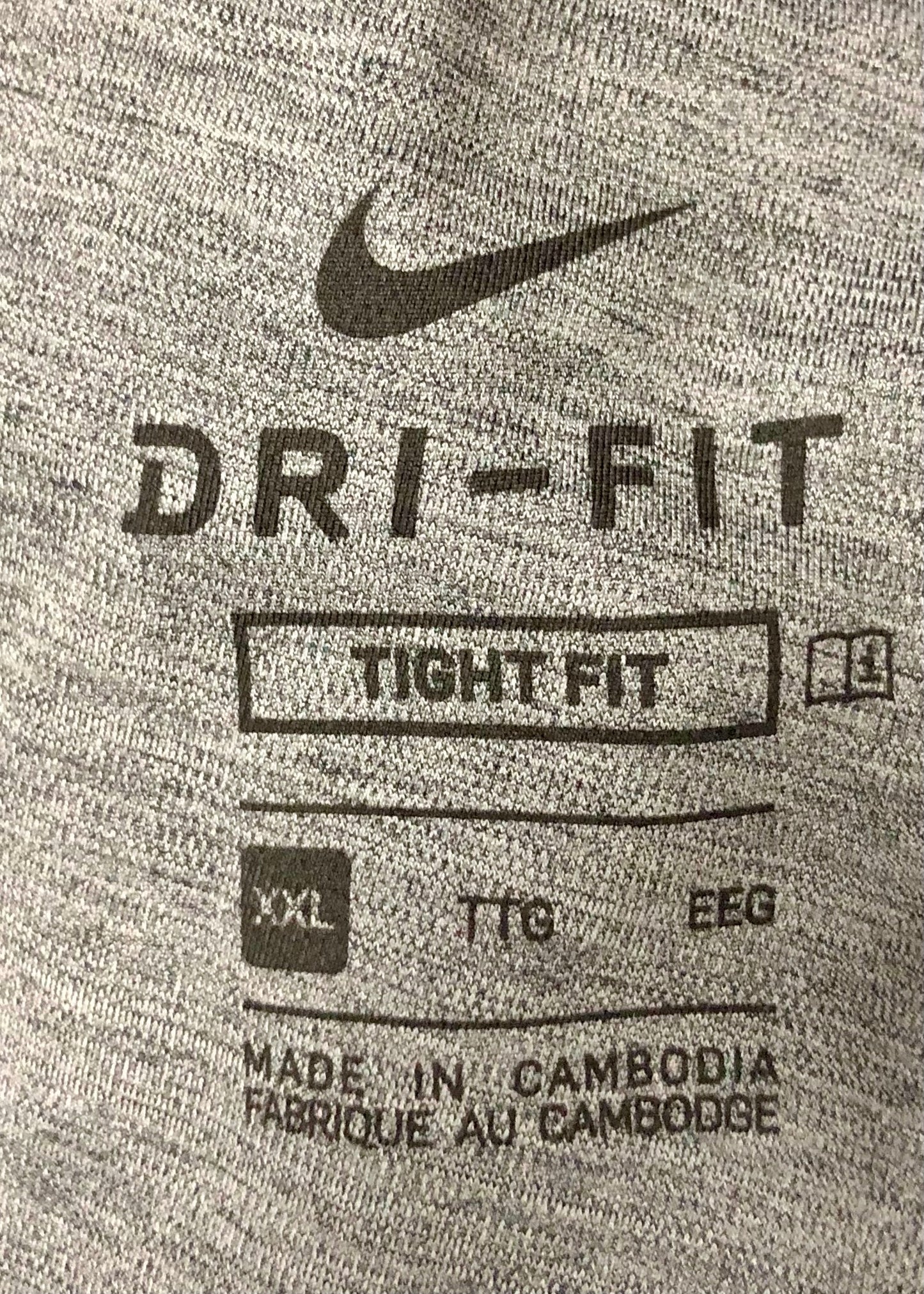 Mallas de entrenamiento Nike ✔️ Pro Dri-FIT para hombre en Color gris oscuro y logo en negro Talla XXL
