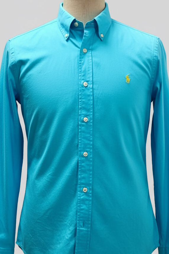 Camisa de botones Polo Ralph Lauren 🏇🏼 Oxford en color turquesa intenso Talla M Entalle Regular