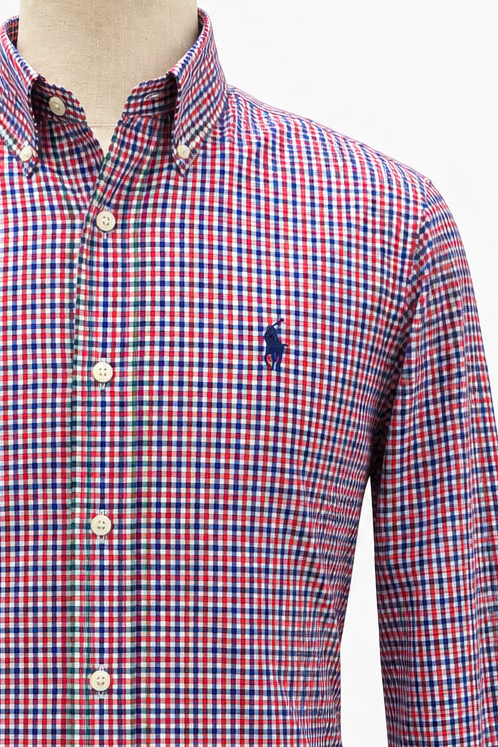 Camisa de botones Polo Ralph Lauren 🏇🏼 de cuadros rojo, azul y blanco Talla L Entalle Regular