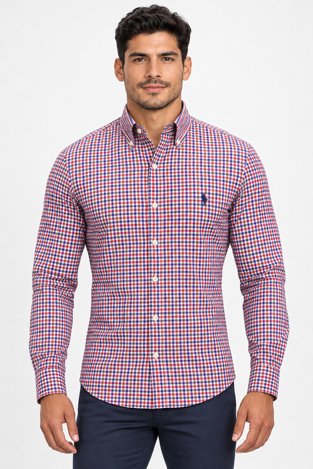 Camisa de botones Polo Ralph Lauren 🏇🏼 de cuadros rojo, azul y blanco Talla L Entalle Regular