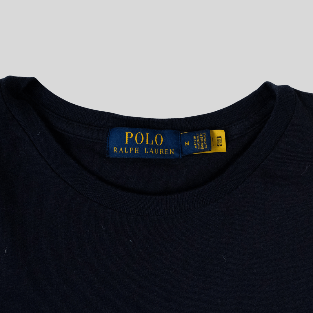 Camiseta cuello redondo Polo Ralph Lauren 🏇🏼 Color azul navy con diseño de polo bear Talla XL Entalle Clásico