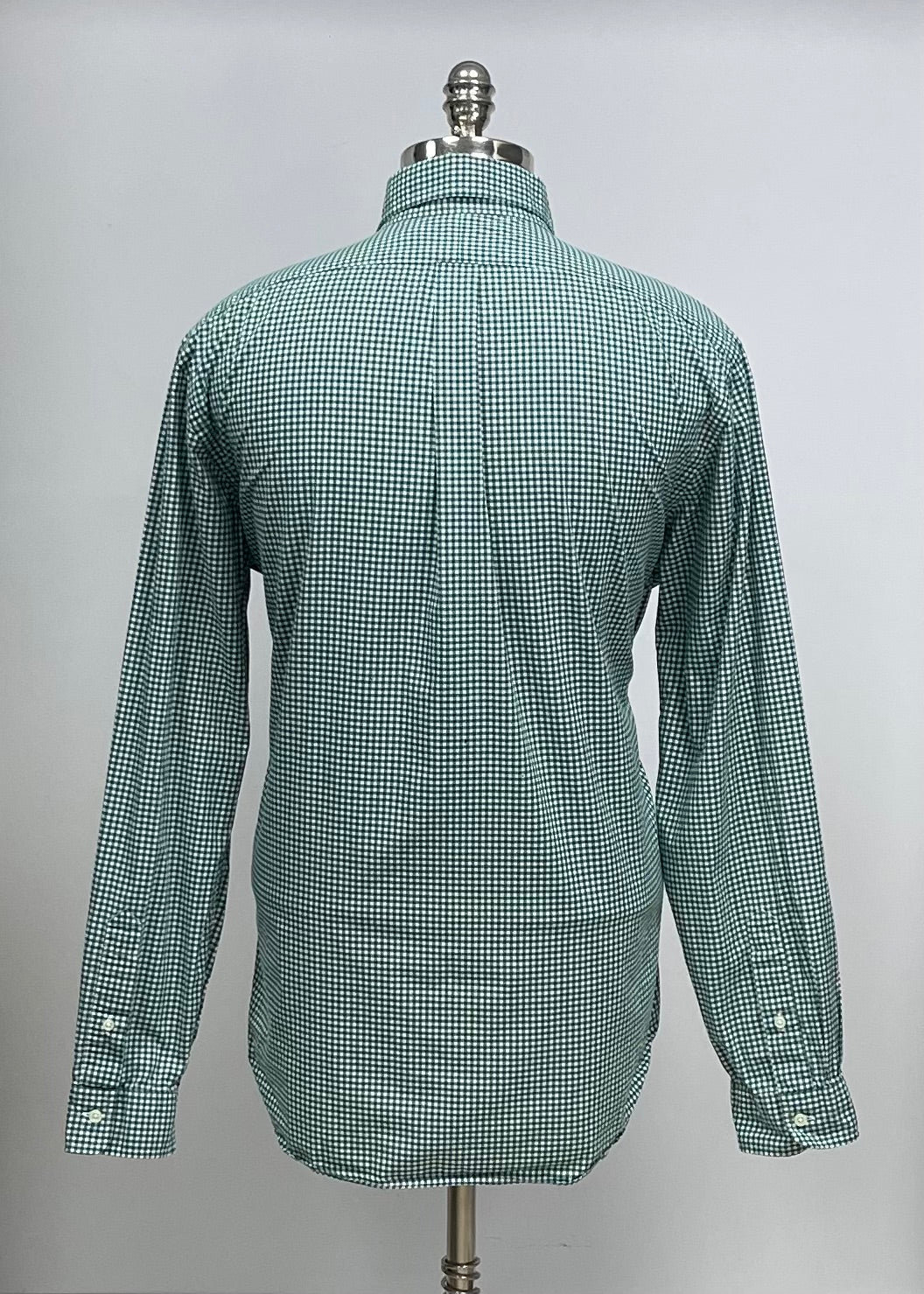 Camisa Polo Ralph Lauren 🏇🏼 con patrón de cuadros gingham verde oscuro y blanco Talla XL Entalle Clasico