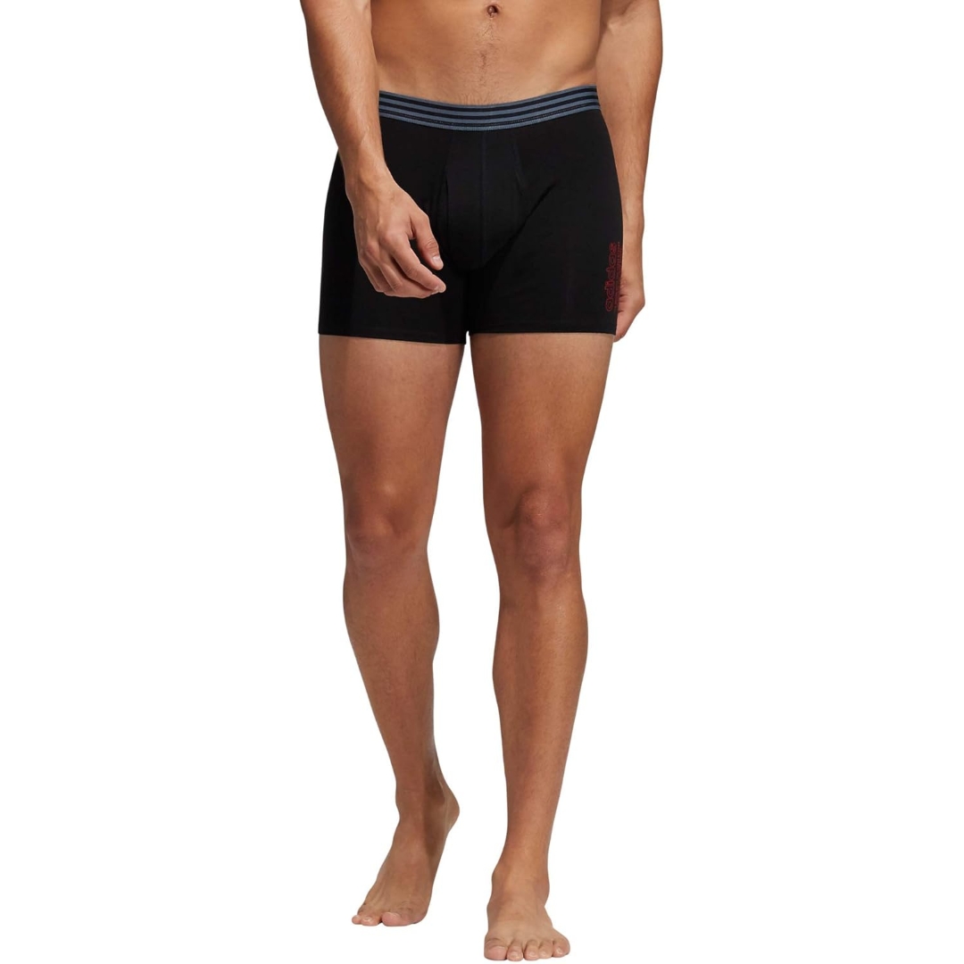 Boxers Briefs Adidas Tela Stretch Cotton color gris y rojo Talla L