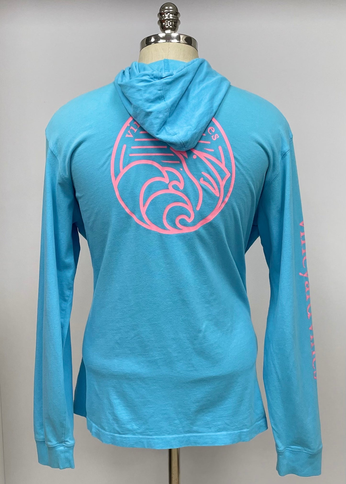 Camiseta con capucha Vineyard Vines 🐳 color turquesa con logo de Olas en bolsillo Talla Medium