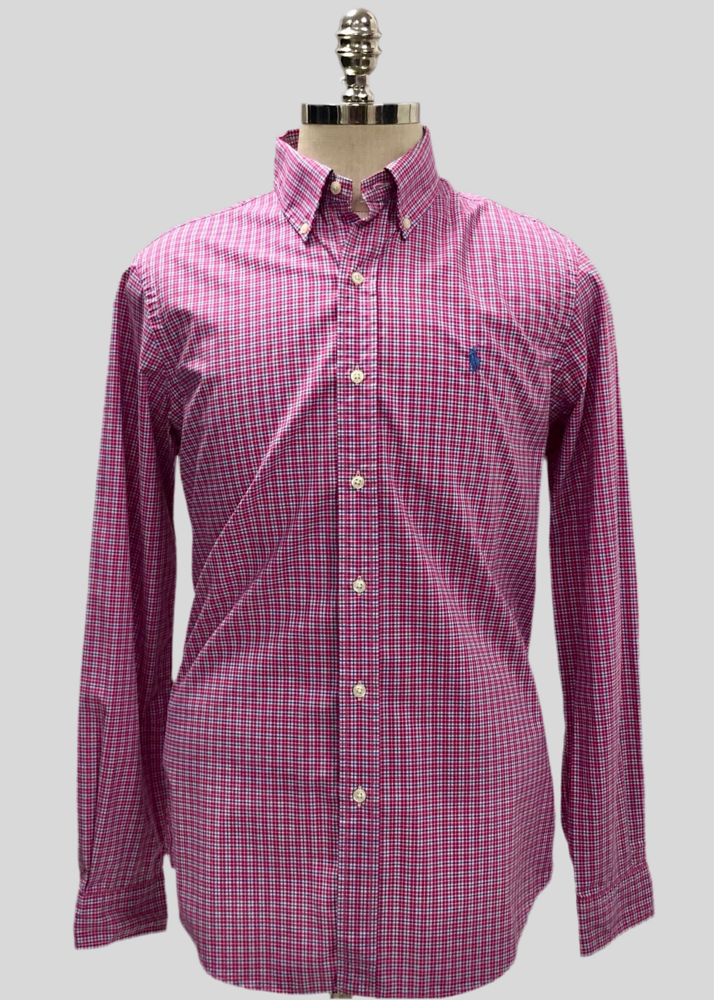 Camisa Polo Ralph Lauren 🏇🏼 con patron de cuadros rojo, azul y blanco Talla M Entalle Regular