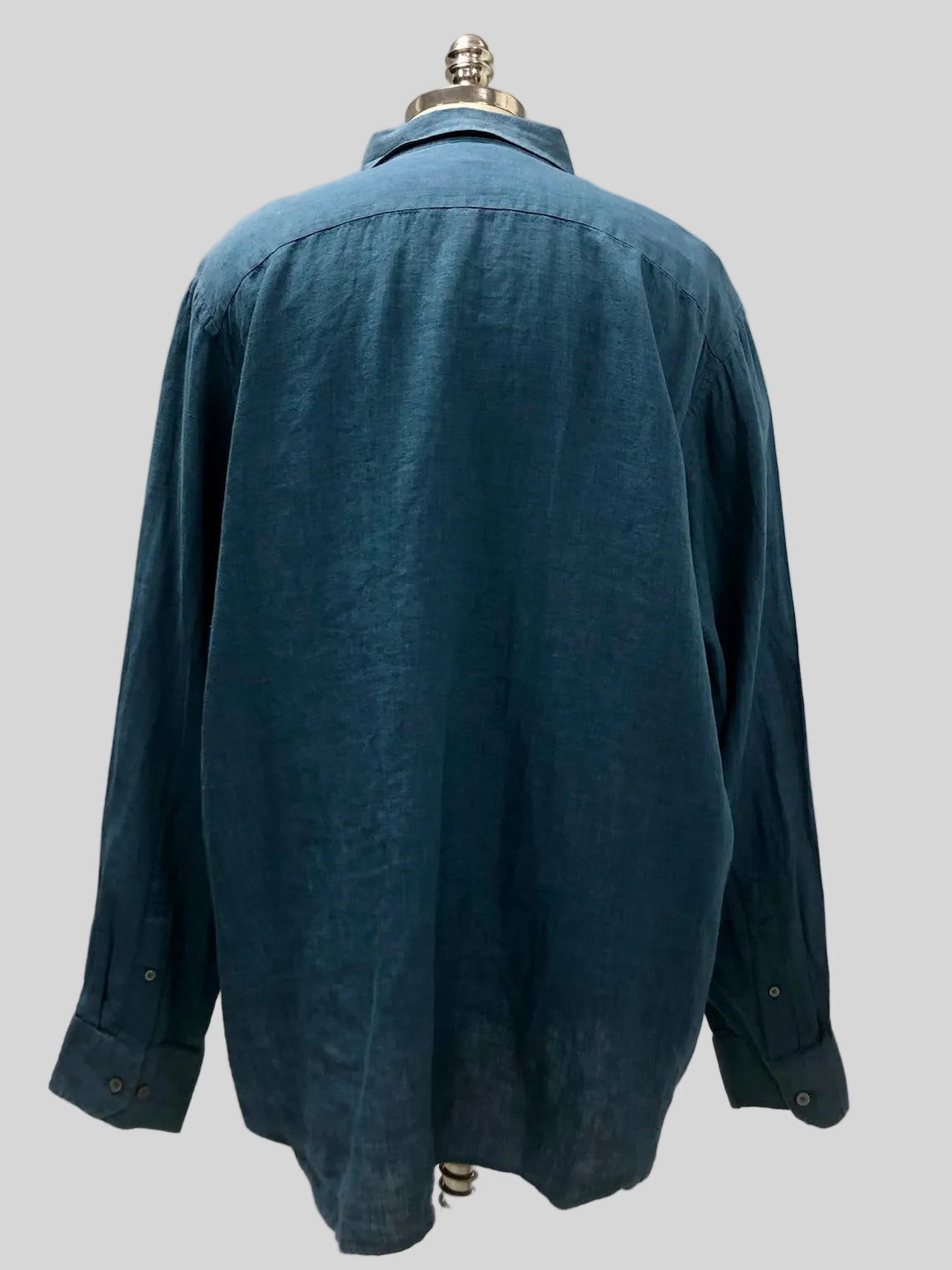 Camisa de botones Banana Republic 🇺🇸 De lino color azul grisáceo Talla XXL Entalle Regular