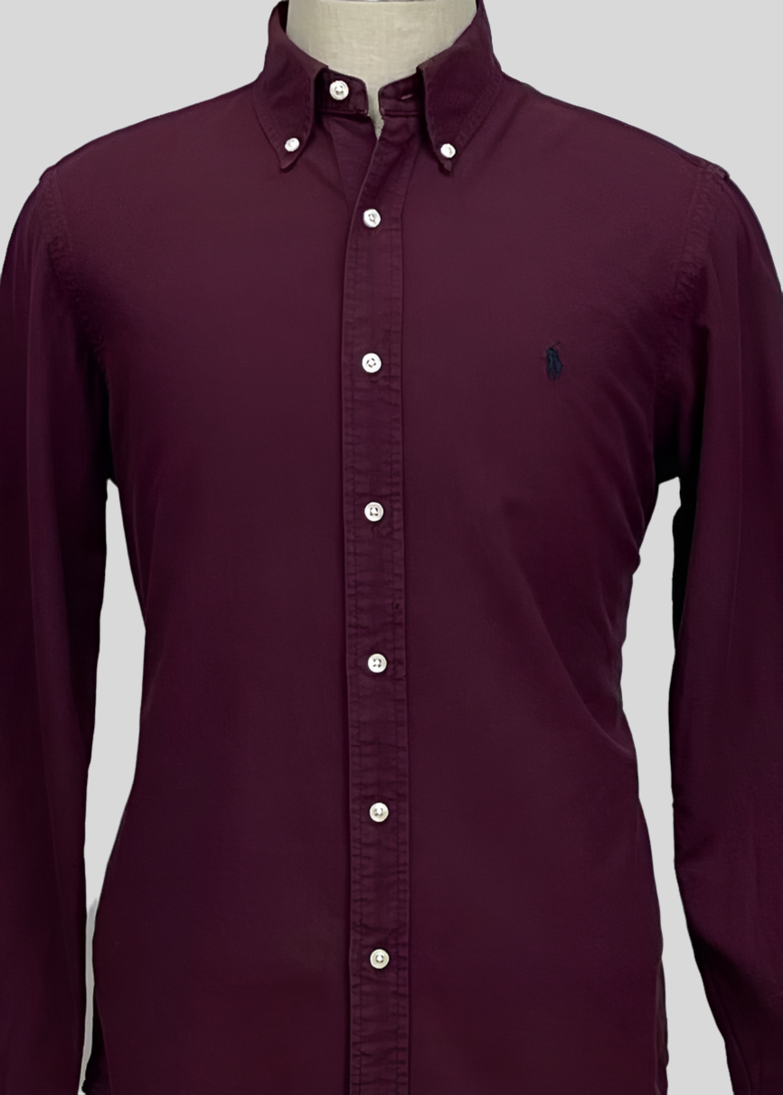 Camisa de botones en color rojo oscuro Oxford Polo Ralph Lauren 🏇🏼 Talla M Entalle Regular