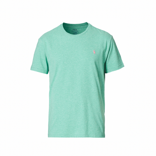 Camiseta cuello Redondo Polo Ralph Lauren 🏇🏼 color verde claro manga corta Talla Medium Entalle Custom Slim Fit