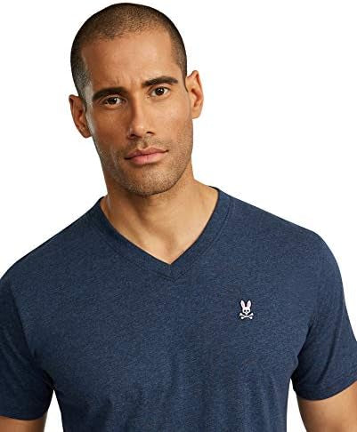 Camiseta cuello V Psycho Bunny 🐰 color azul grisáceo con logo tradicional bordado Talla L