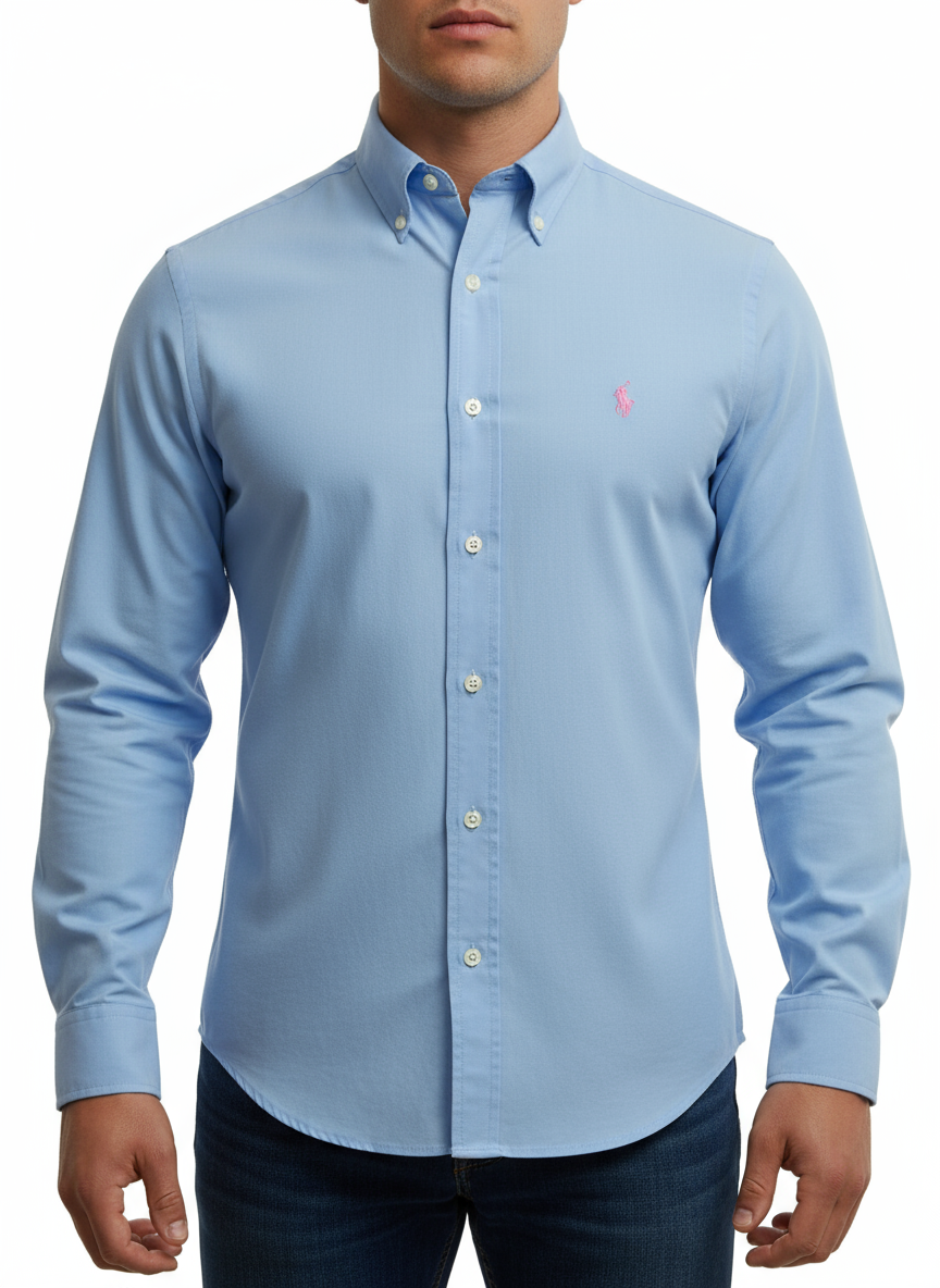 Camisa de botones Polo Ralph Lauren 🏇🏼 color celeste Talla S Entalle Regular (ver descripción)