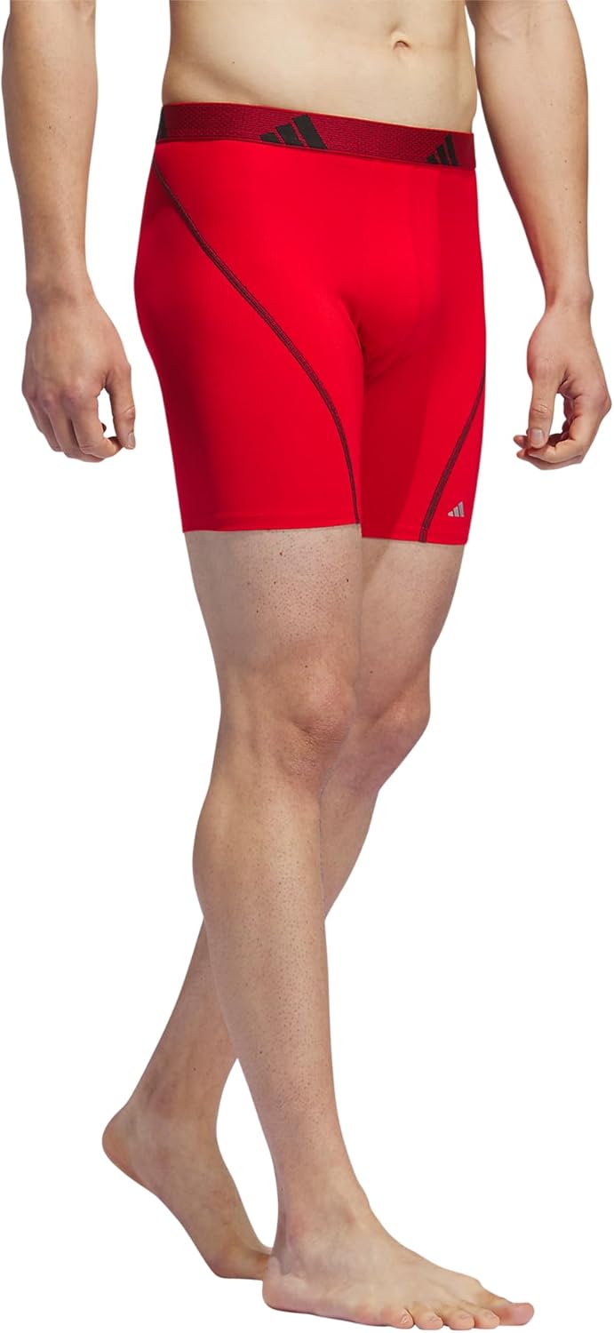 Combo de 3 Boxers Briefs Adidas Tela Performance color rojo, negro y gris Talla L