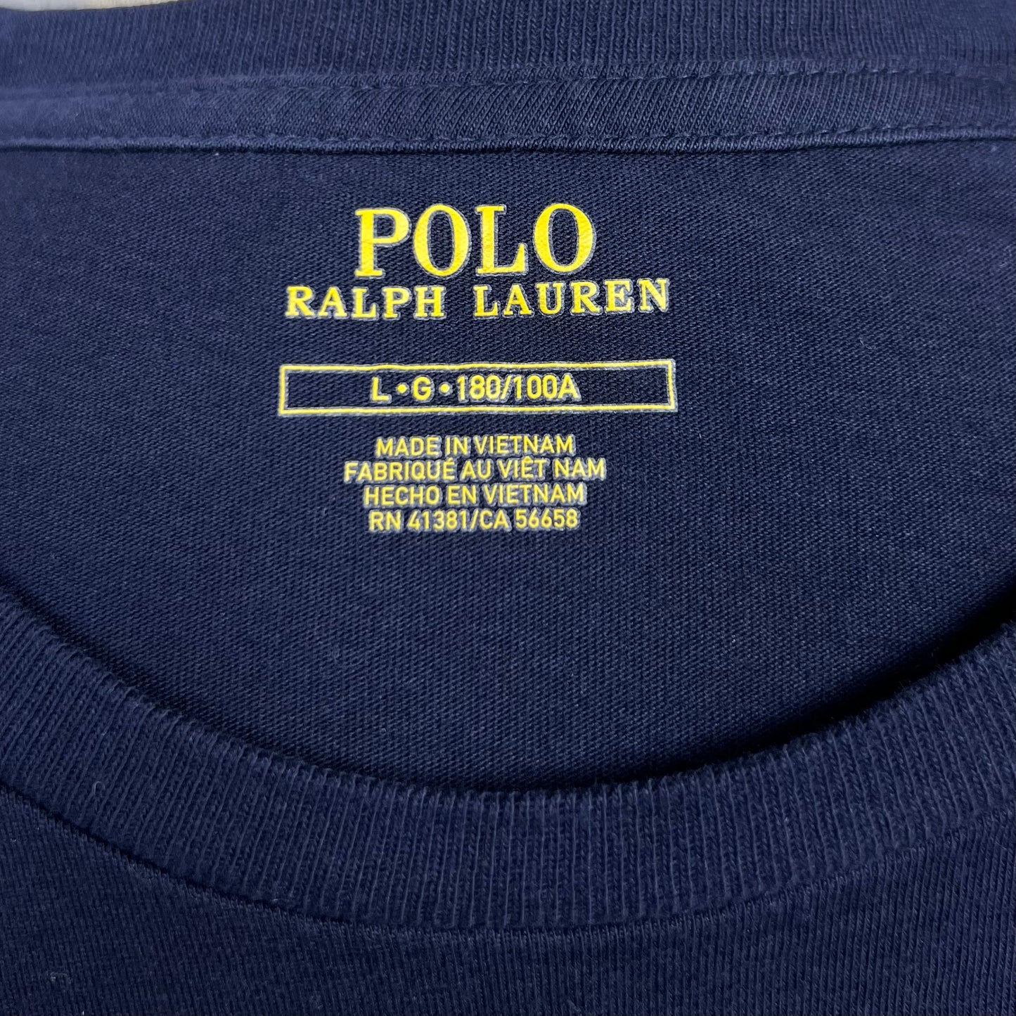 Camiseta cuello Redondo Polo Ralph Lauren 🏇🏼 color azul navy manga corta Talla Large Entalle Regular