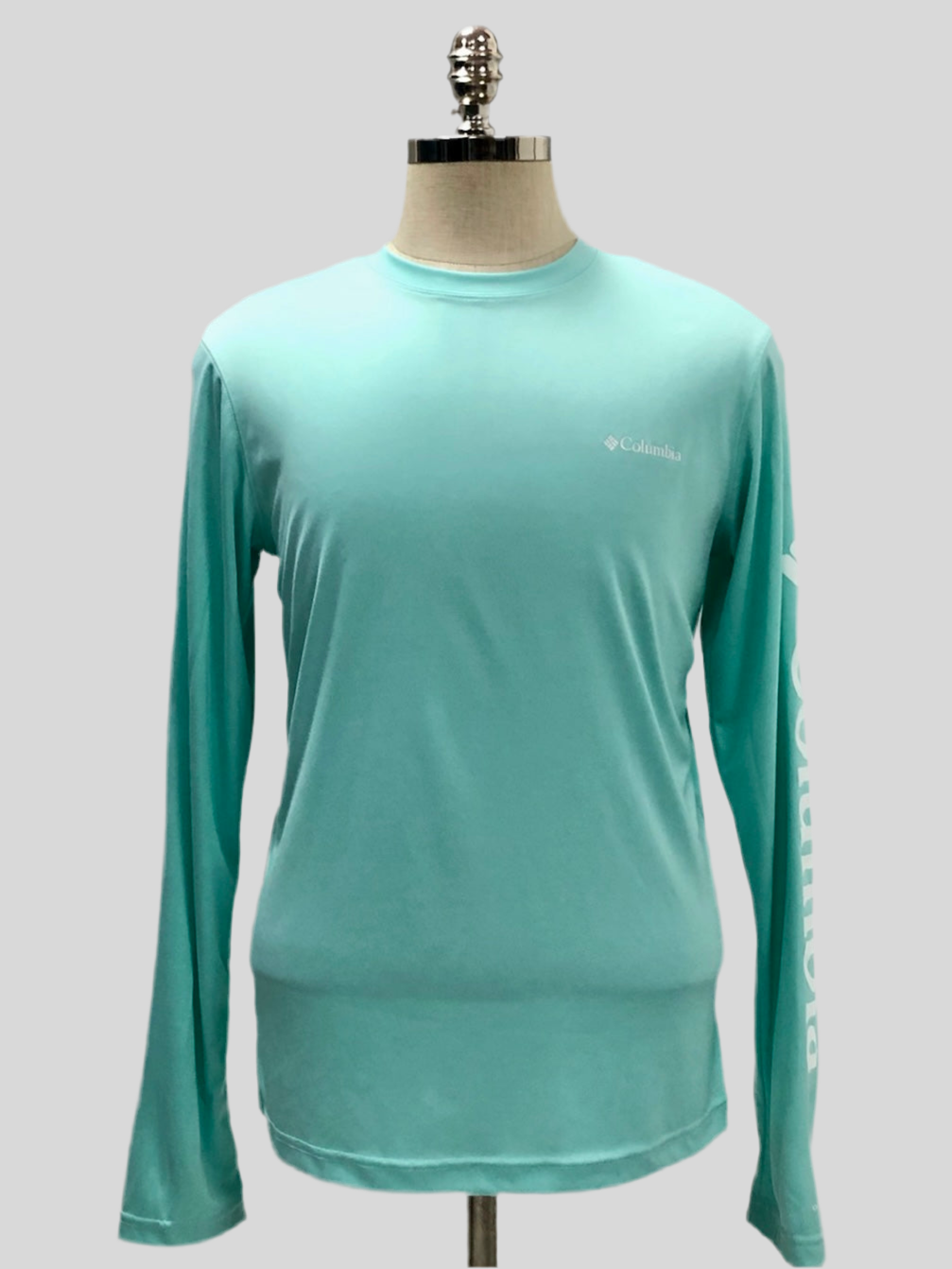 Camiseta cuello redondo Columbia 🔷 color turquesa claro manga larga Talla S