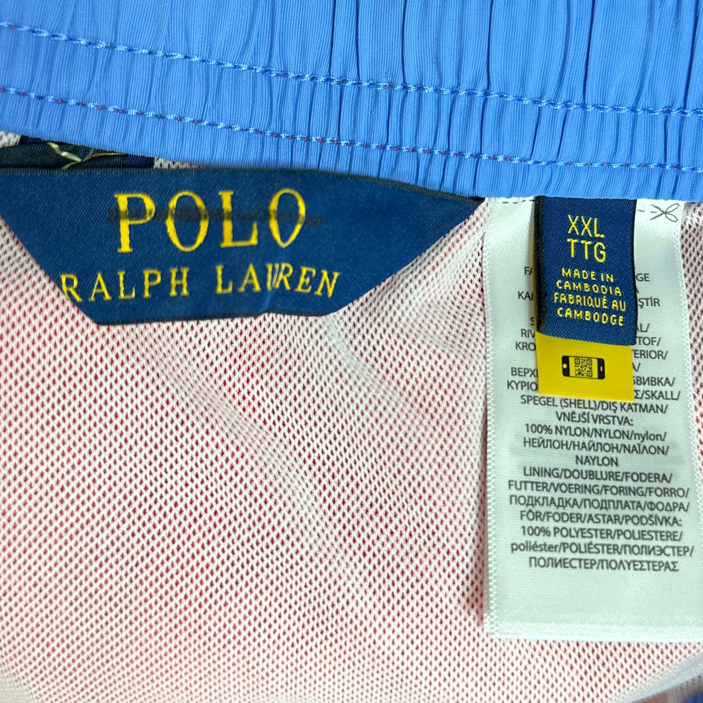 Short de baño Polo Ralph Lauren 🏇🏼 color rosado magenta y logo bordado en color azul talla XXL