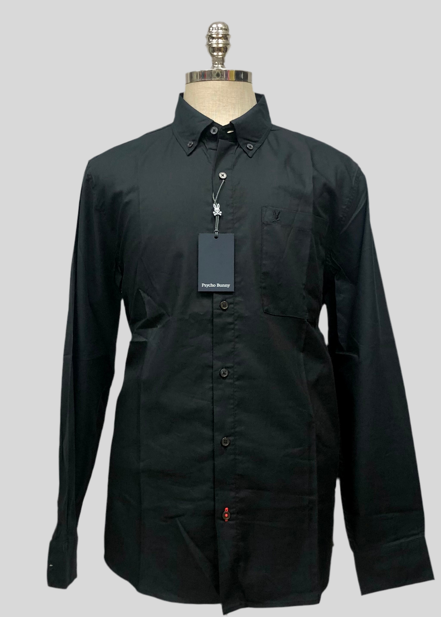 Camisa de botones Psycho Bunny 🐰  Color negro con logo tradicional Talla L Entalle Regular