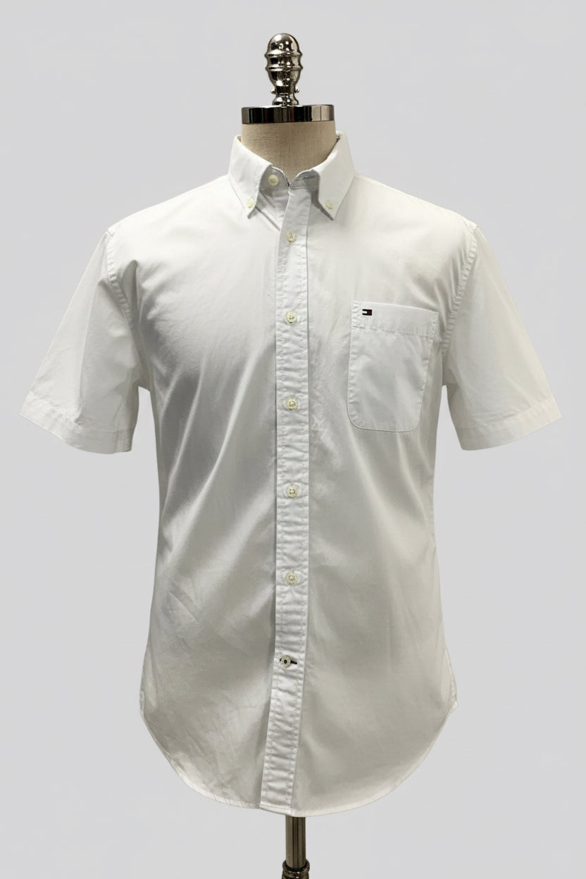 Camisa de botones Tommy Hilfiger 🇺🇸 en color blanco Talla M Entalle Clásico