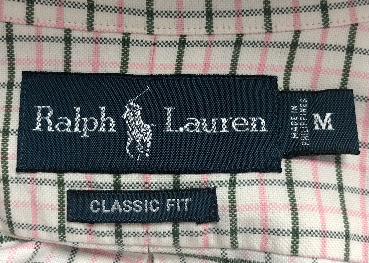 Camisa Polo Ralph Lauren 🏇🏼 Oxford color blanco de cuadros en rosado y negro Talla M Entalle Clásico (ver descripción)