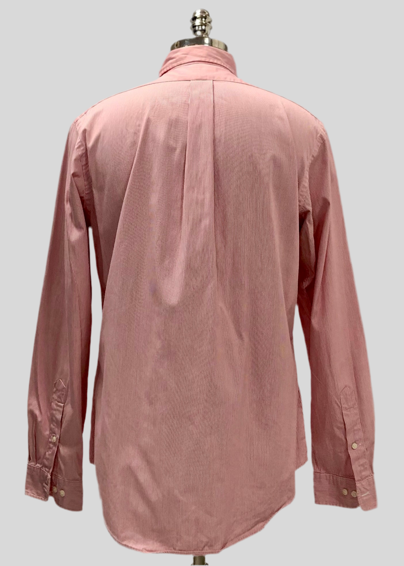 Camisa de botones Polo Ralph Lauren 🏇🏼 con patron de finas rayas en color rojo y blanco Talla L Entalle Custom Fit