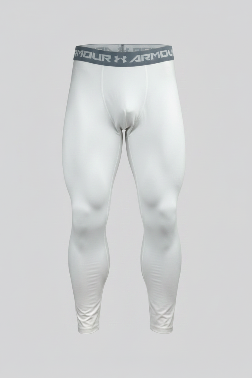 Mallas de entrenamiento Under Armour 🏋🏽 Pro Dri-FIT para hombre en Color blanco y cintura gris Talla XXL