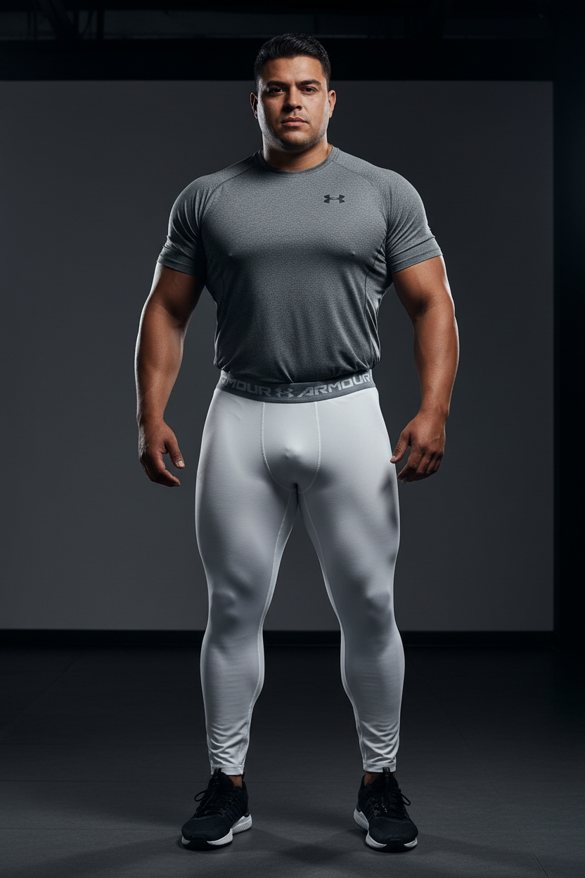 Mallas de entrenamiento Under Armour 🏋🏽 Pro Dri-FIT para hombre en Color blanco y cintura gris Talla XXL